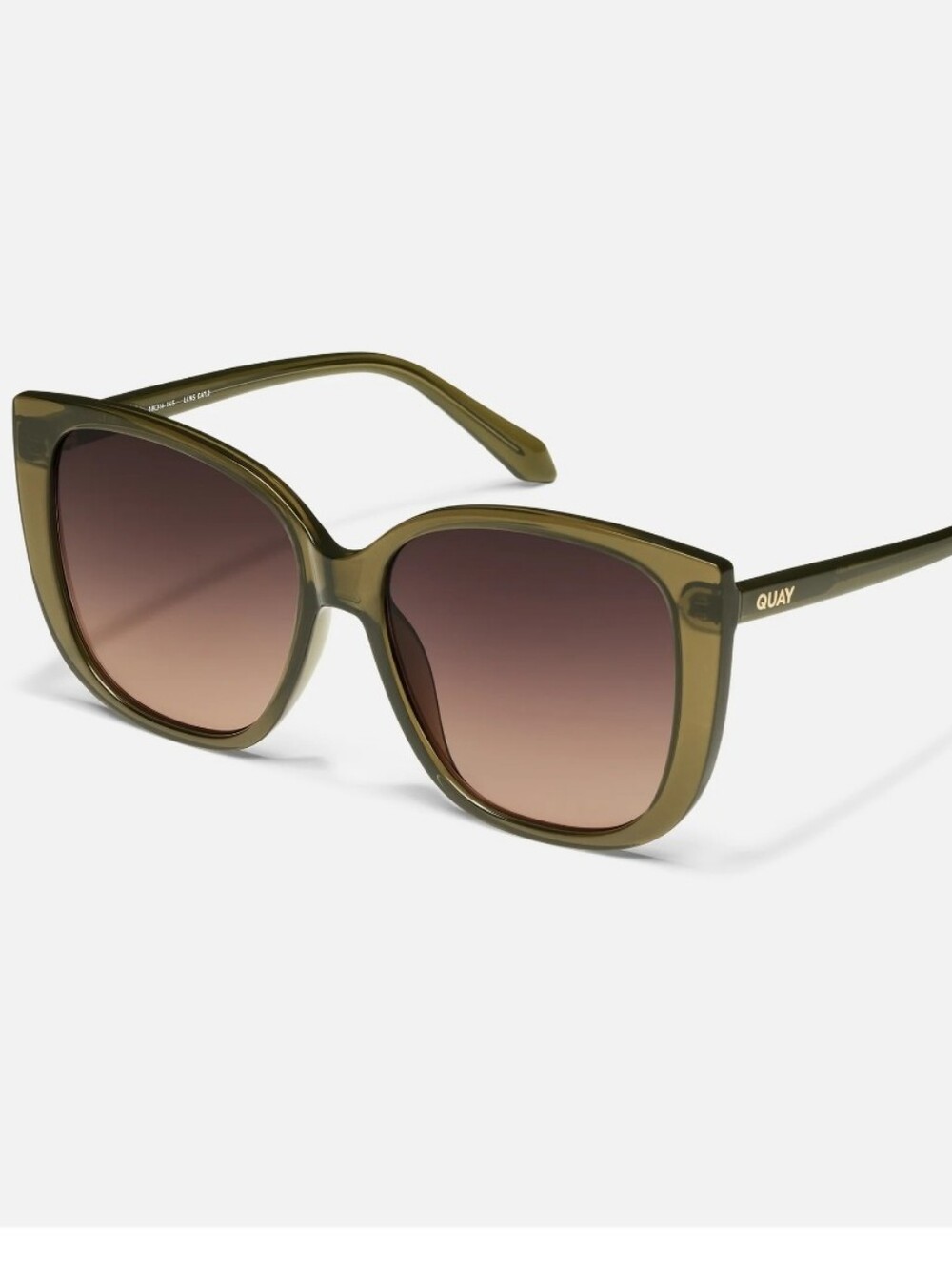 Quay Australia Ever After Sunglasses- Olive Frame/Dark Fawn Lens